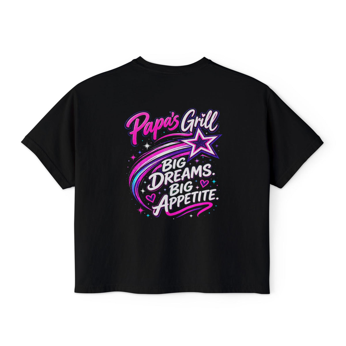 Papa's Grill — Pink Script Boxy Tee