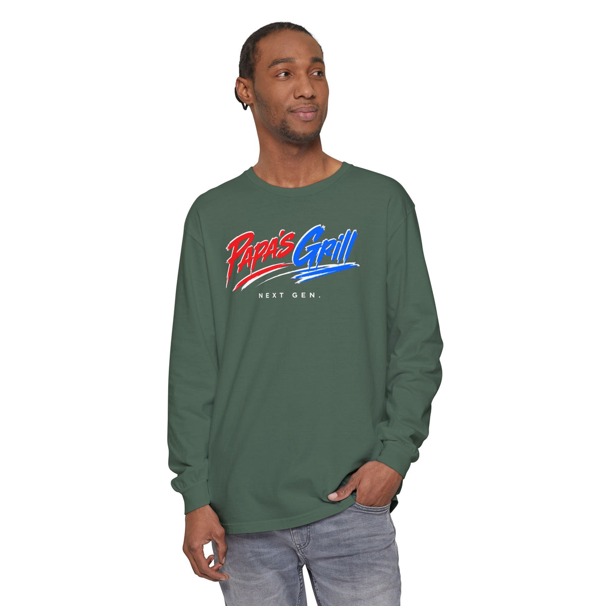 Papa's Grill — I'm Just Here For The Buns Garment-Dyed Long Sleeve
