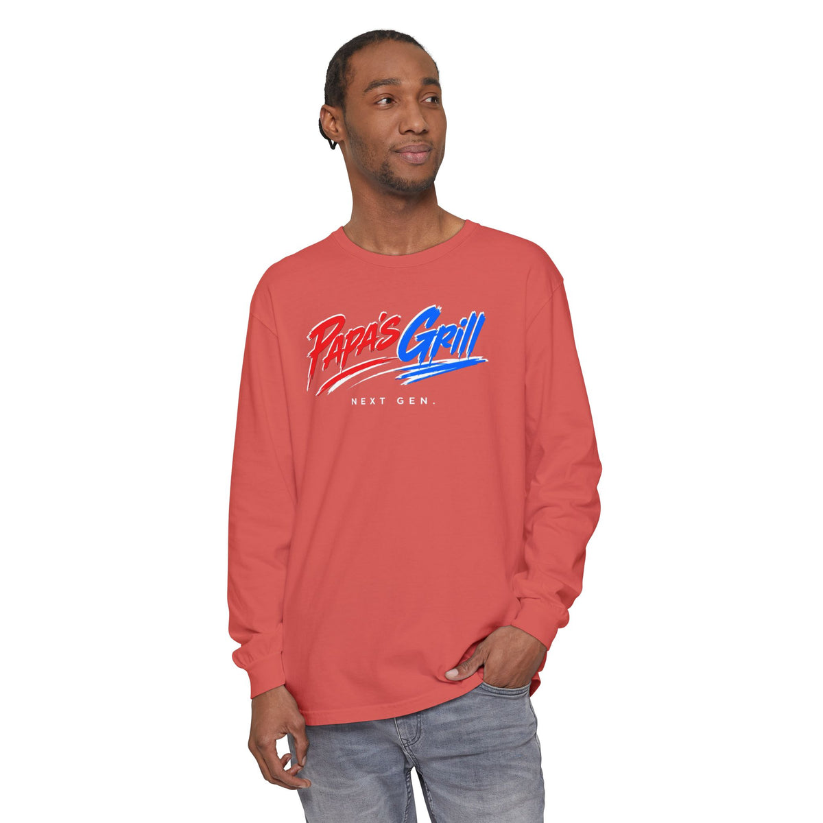 Papa's Grill — I'm Just Here For The Buns Garment-Dyed Long Sleeve