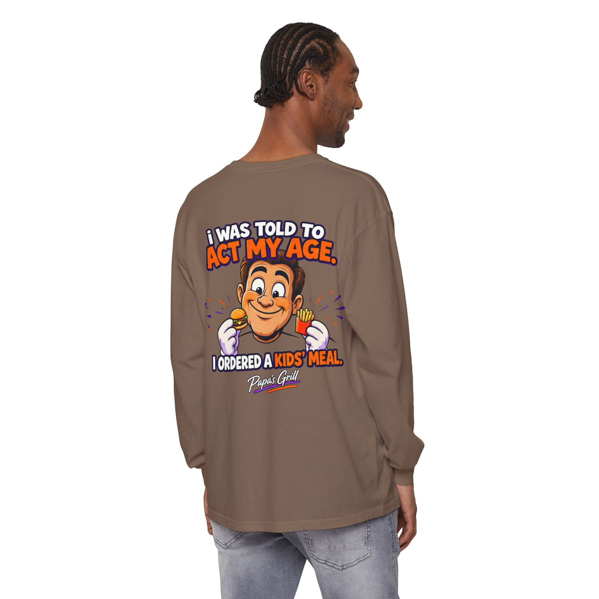 Papa's Grill — I'm Just Here For The Buns Garment-Dyed Long Sleeve
