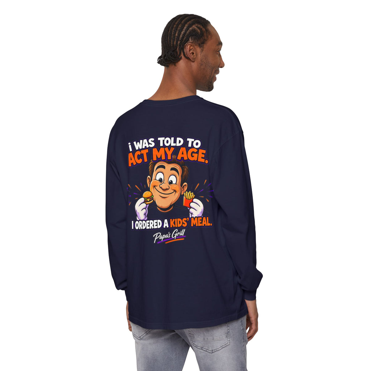Papa's Grill — I'm Just Here For The Buns Garment-Dyed Long Sleeve