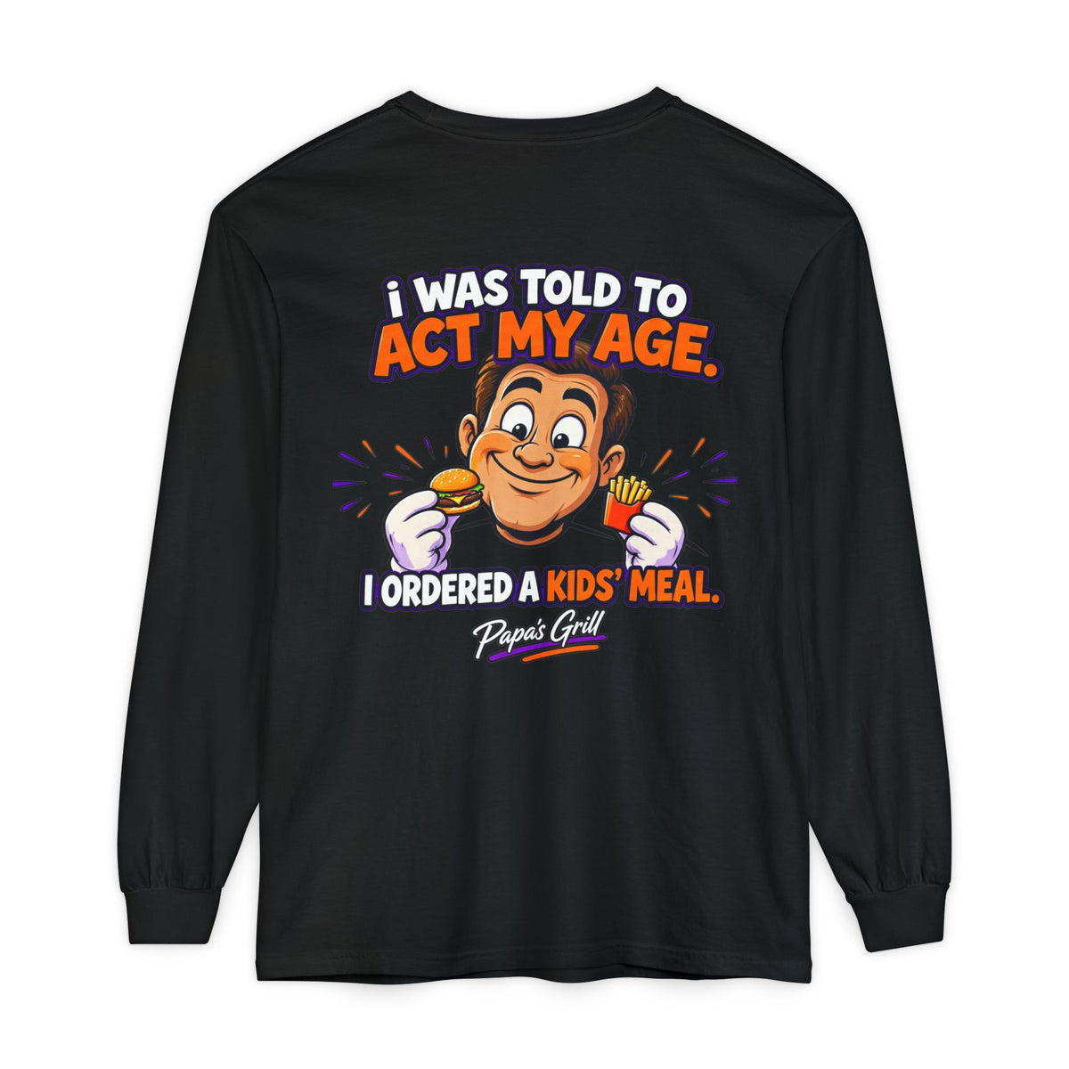 Papa's Grill — I'm Just Here For The Buns Garment-Dyed Long Sleeve