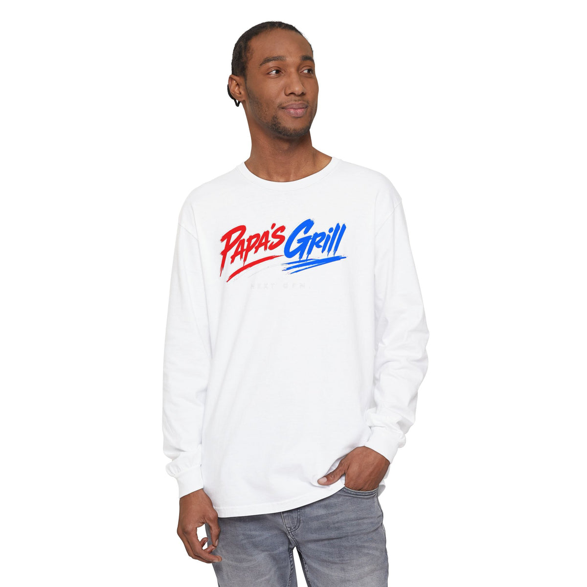 Papa's Grill — I'm Just Here For The Buns Garment-Dyed Long Sleeve