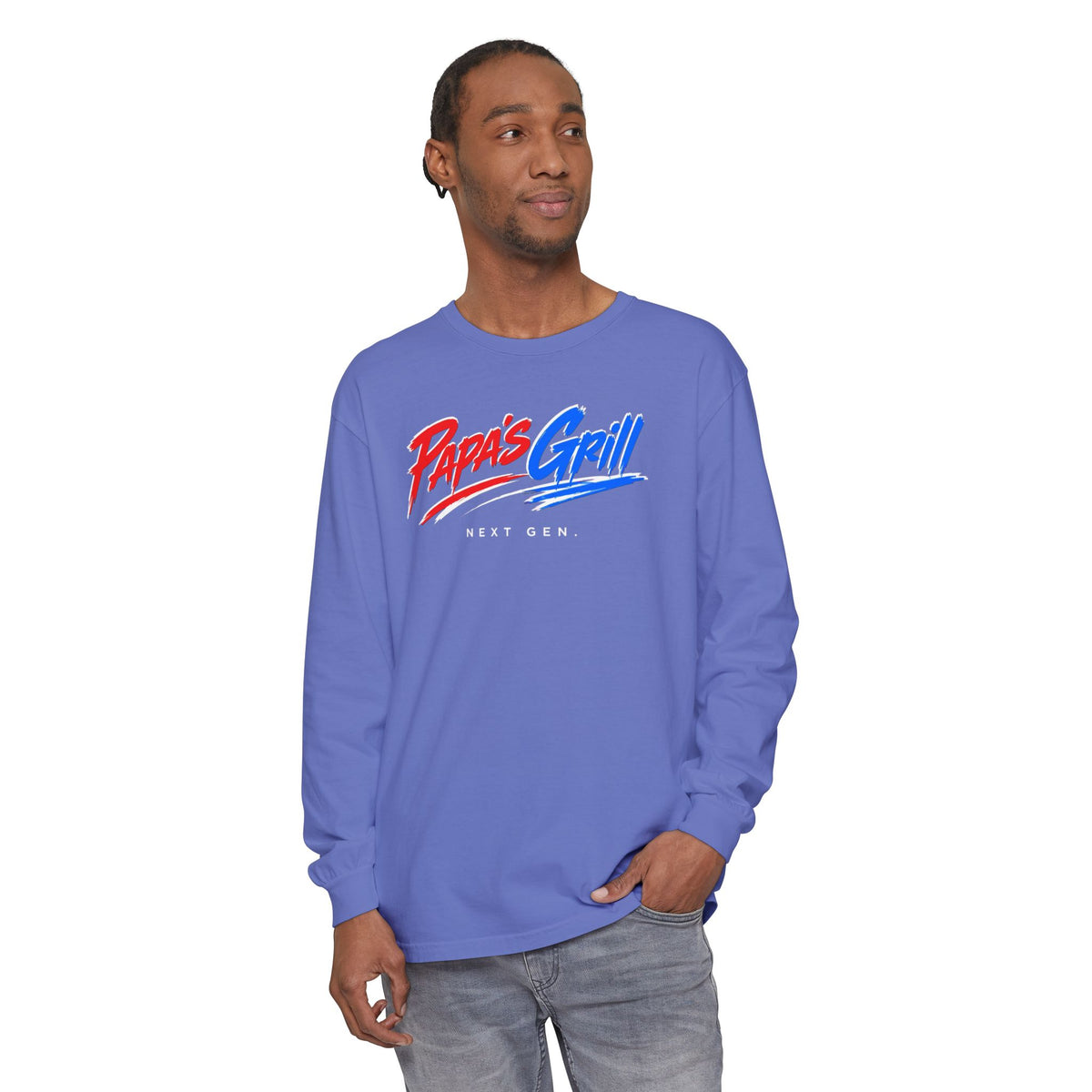 Papa's Grill — I'm Just Here For The Buns Garment-Dyed Long Sleeve