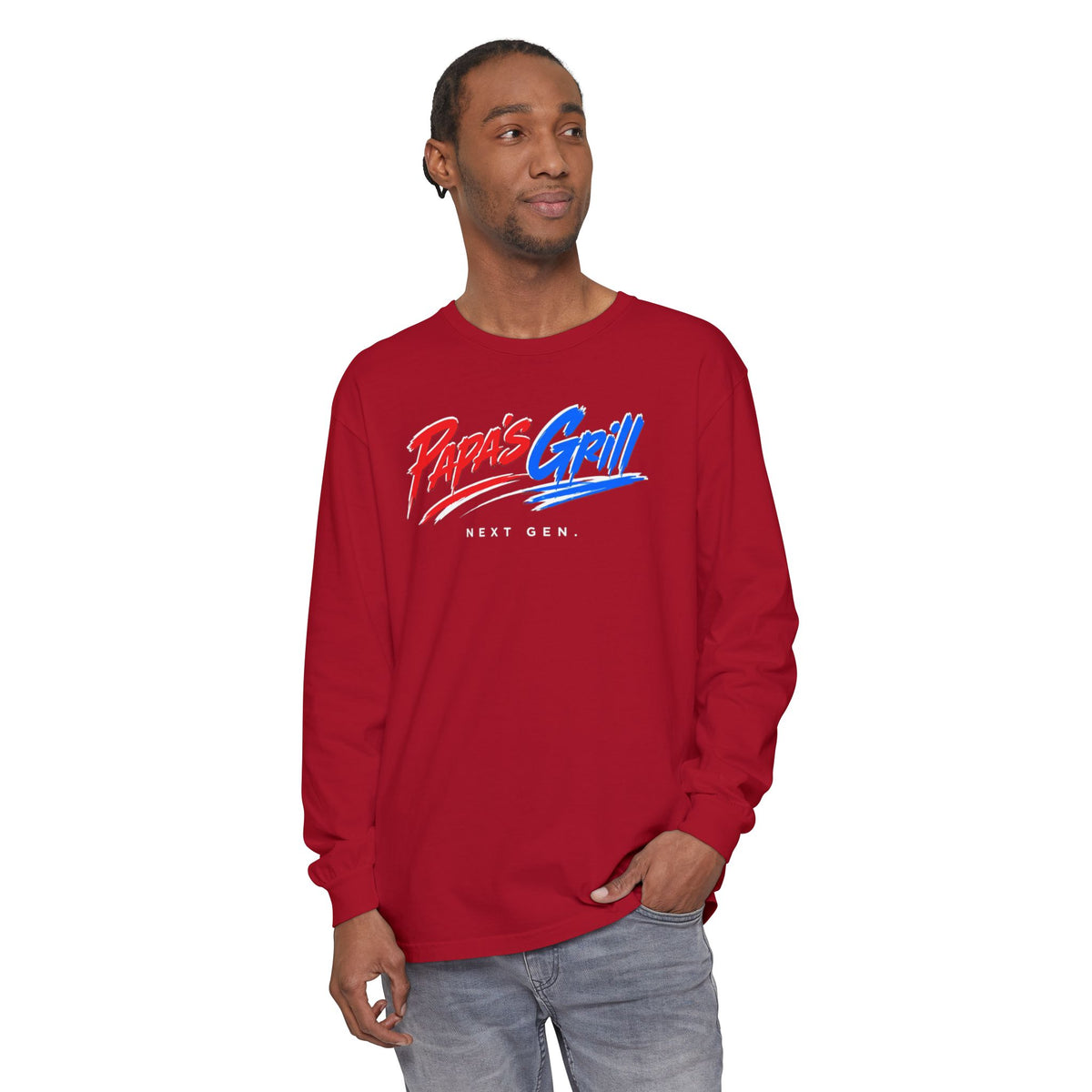 Papa's Grill — I'm Just Here For The Buns Garment-Dyed Long Sleeve