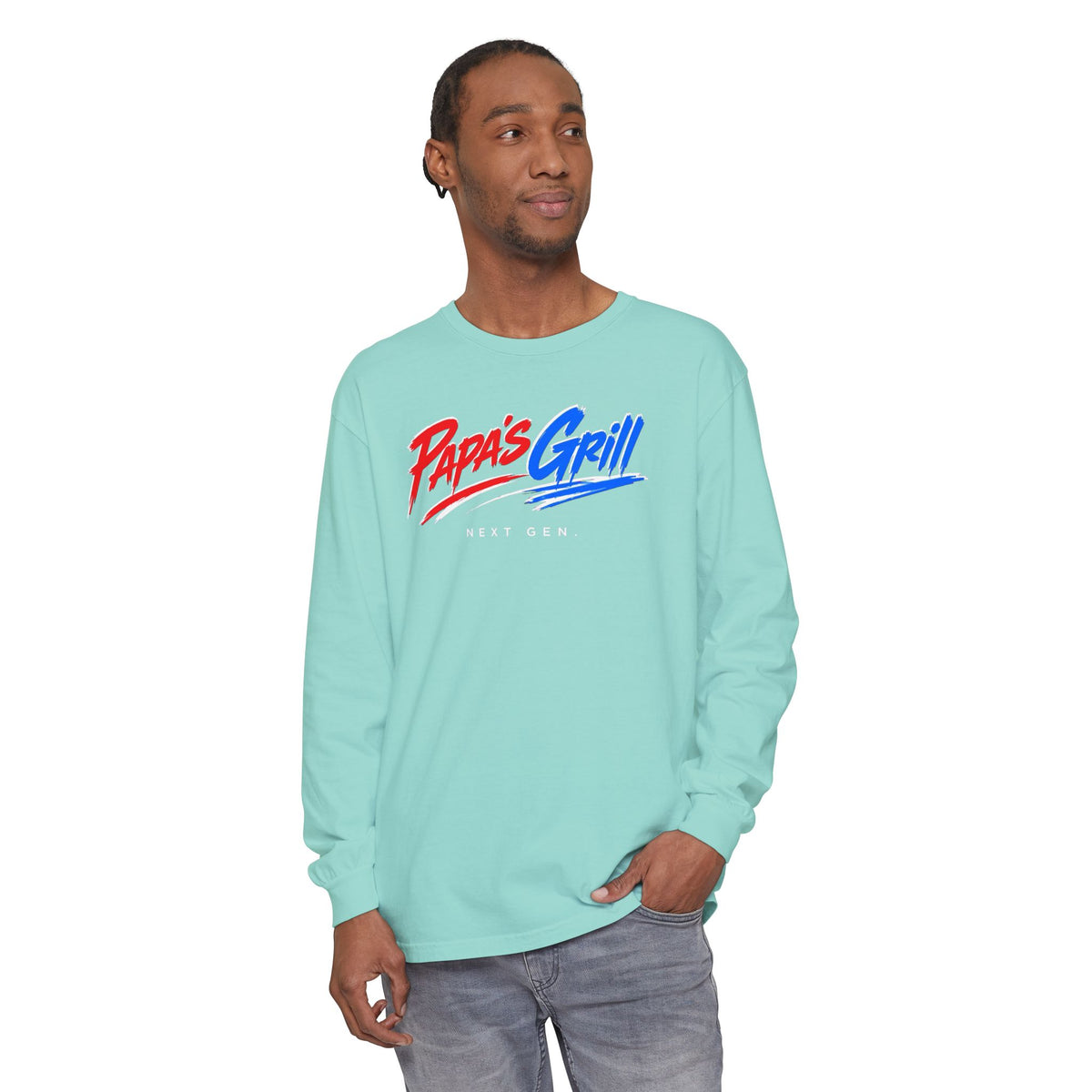 Papa's Grill — I'm Just Here For The Buns Garment-Dyed Long Sleeve