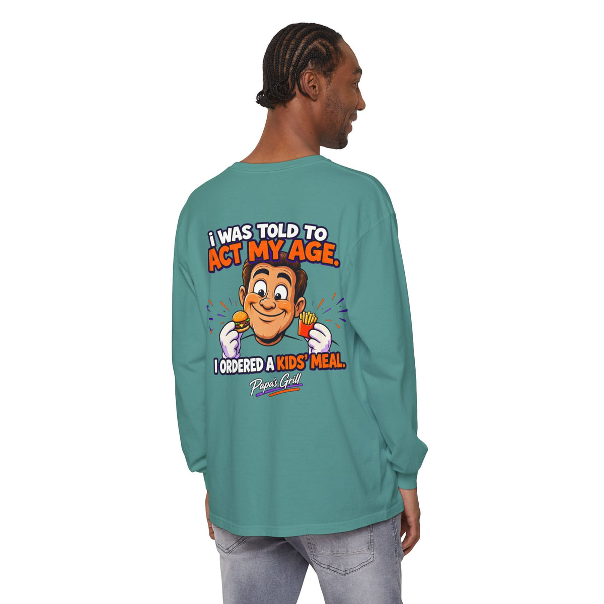 Papa's Grill — I'm Just Here For The Buns Garment-Dyed Long Sleeve