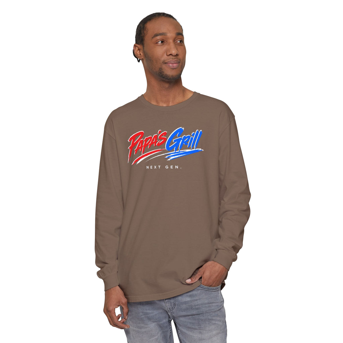 Papa's Grill — I'm Just Here For The Buns Garment-Dyed Long Sleeve