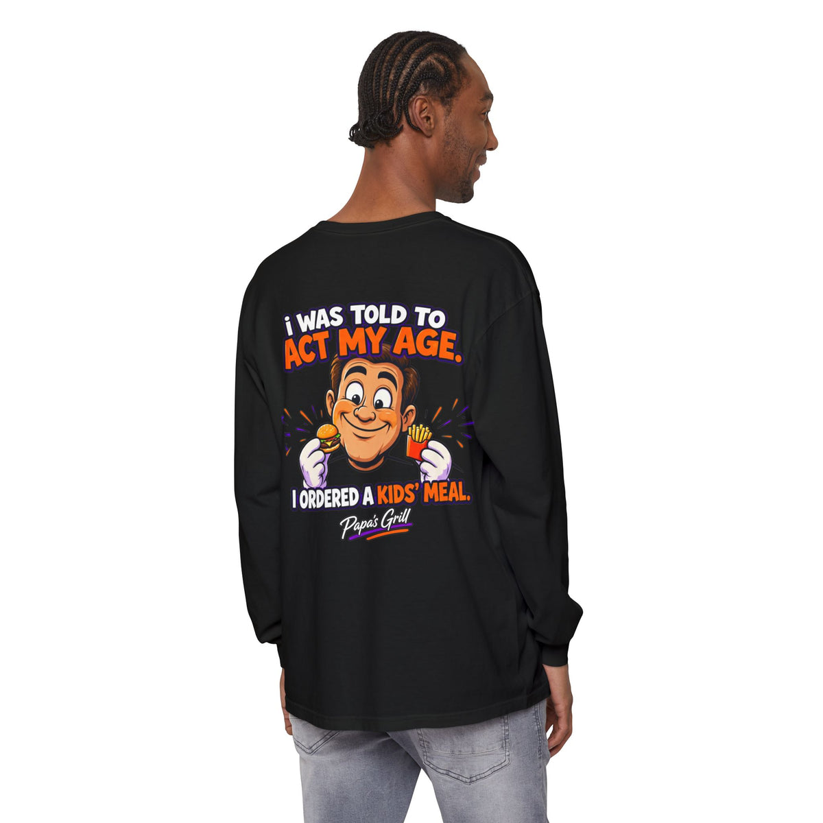 Papa's Grill — I'm Just Here For The Buns Garment-Dyed Long Sleeve