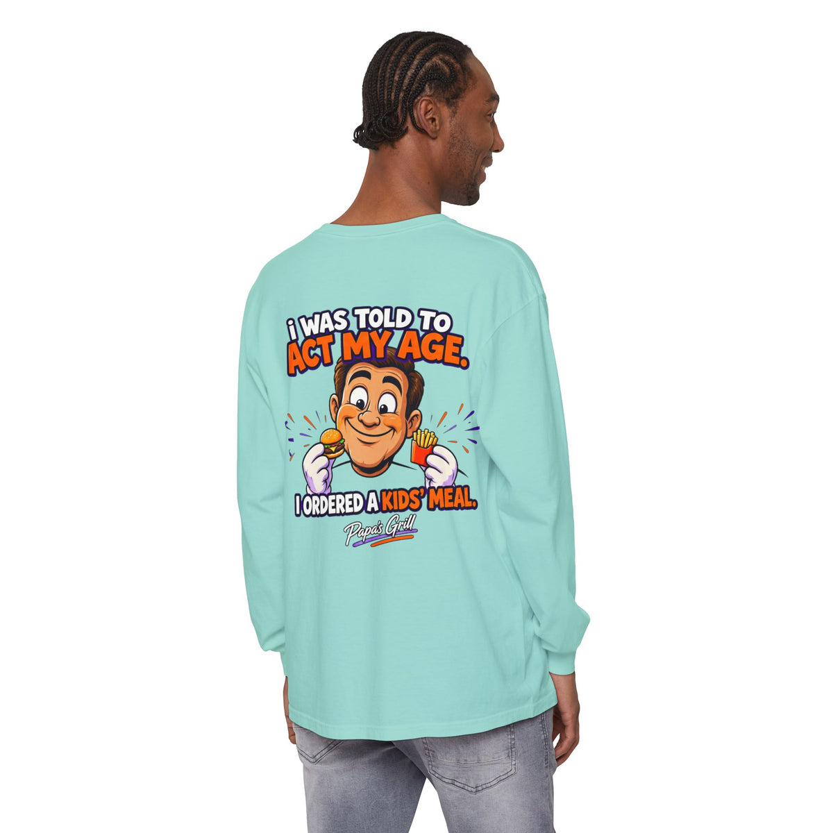 Papa's Grill — I'm Just Here For The Buns Garment-Dyed Long Sleeve