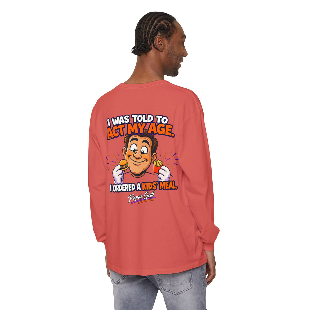 Papa's Grill — I'm Just Here For The Buns Garment-Dyed Long Sleeve