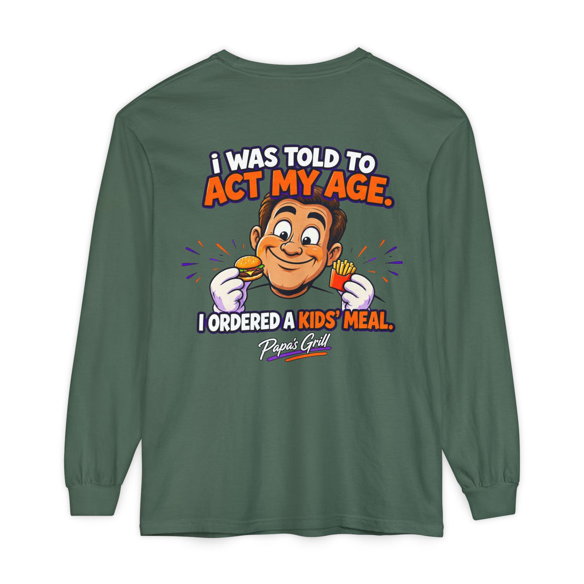 Papa's Grill — I'm Just Here For The Buns Garment-Dyed Long Sleeve