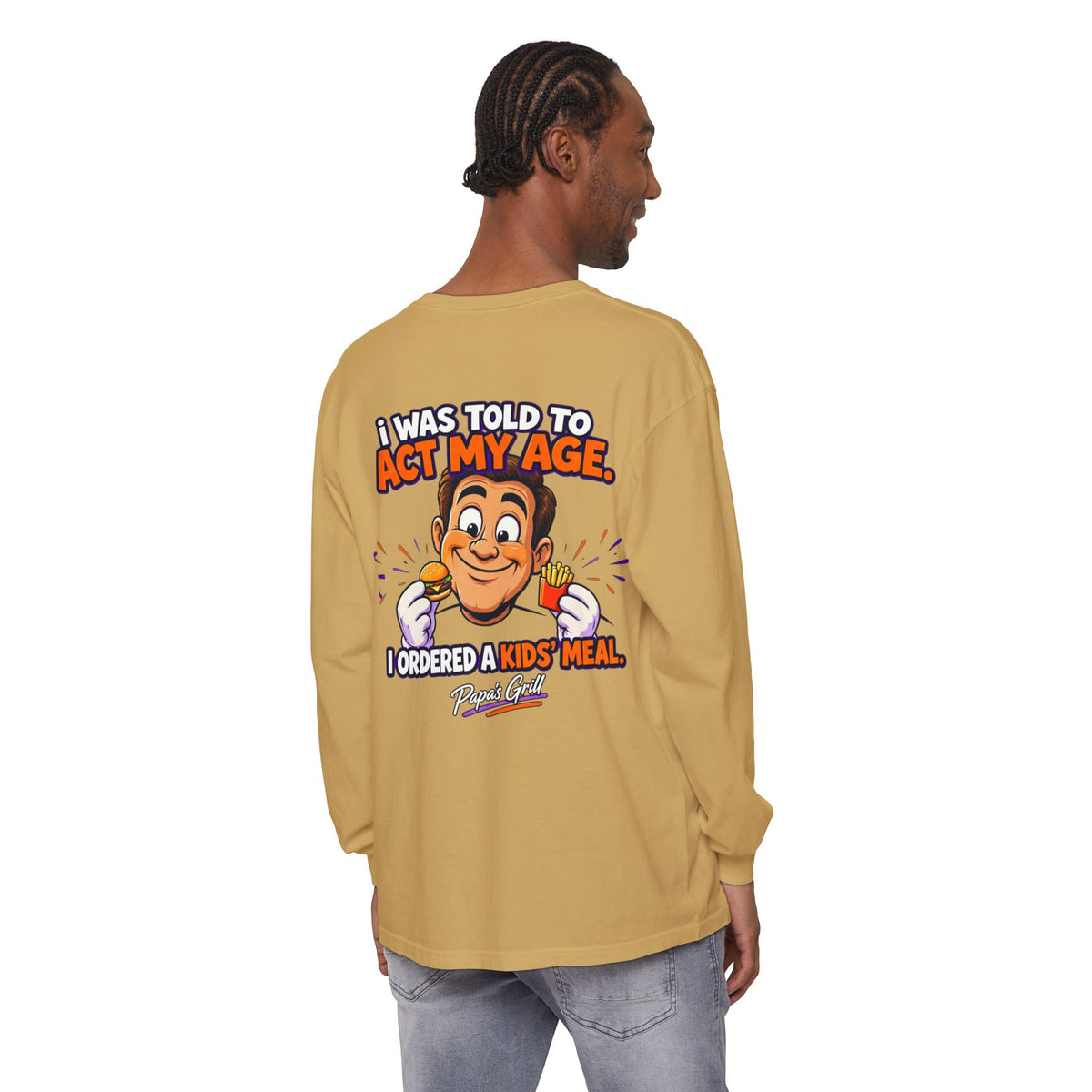 Papa's Grill — I'm Just Here For The Buns Garment-Dyed Long Sleeve